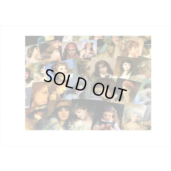 画像5: 油絵の中の少女＊全部柄違い＊フレークシール＊50枚＊箱入り＊海外製 (5)