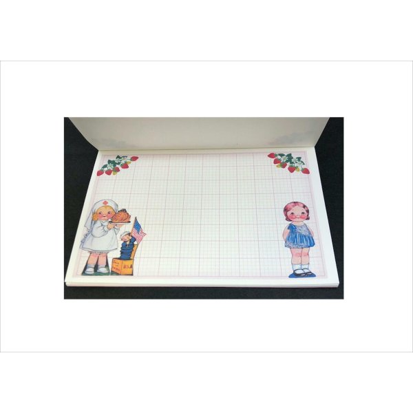 画像11: 着せ替え人形＊方眼メモ帳＊トレペ付き＊51枚＊オリジナル (11)