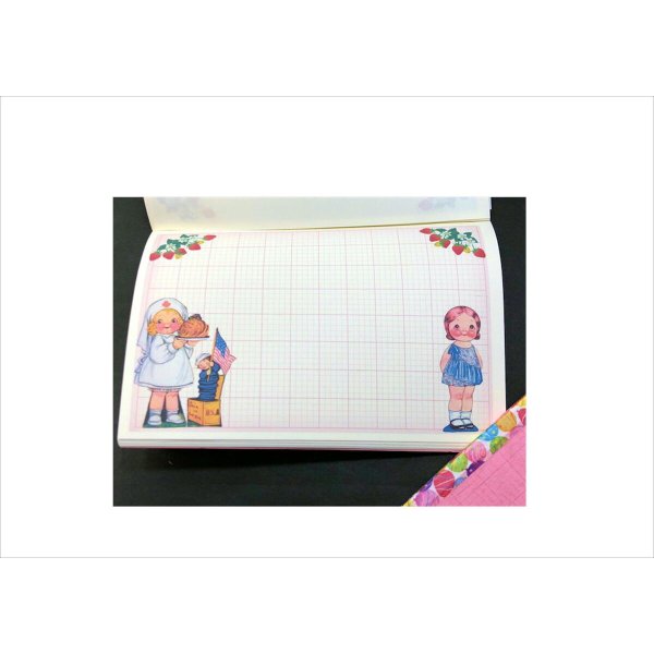 画像8: 着せ替え人形＊方眼メモ帳＊トレペ付き＊51枚＊オリジナル (8)