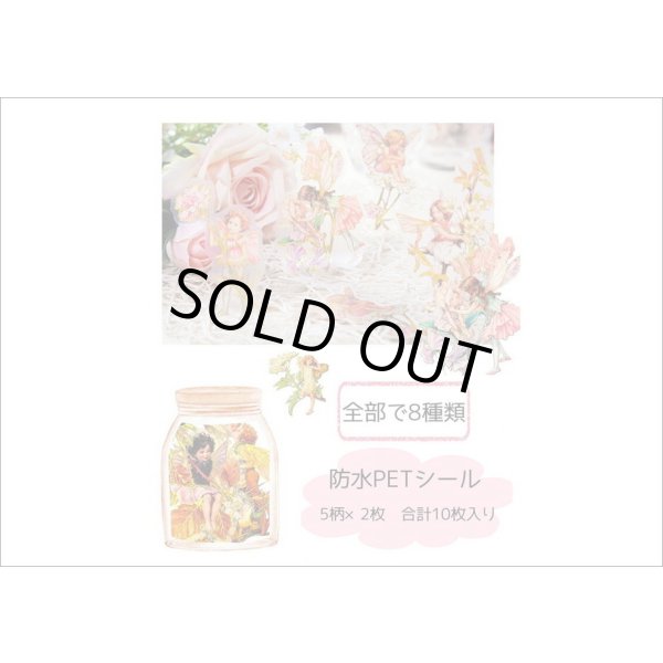 画像10: 金箔・防水＊花の妖精＊ピンク＊PETシール＊海外製 (10)