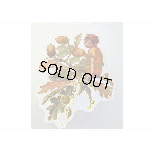 画像5: 金箔・防水＊花の妖精＊オレンジ＊PETシール＊海外製 (5)