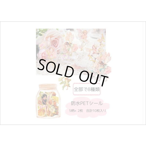 画像10: 金箔・防水＊花の妖精＊オレンジ＊PETシール＊海外製 (10)