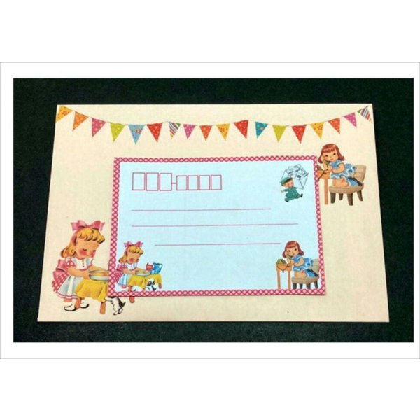 画像8: レトロガール♪レターセット＊宛名シール付き＊オリジナル (8)