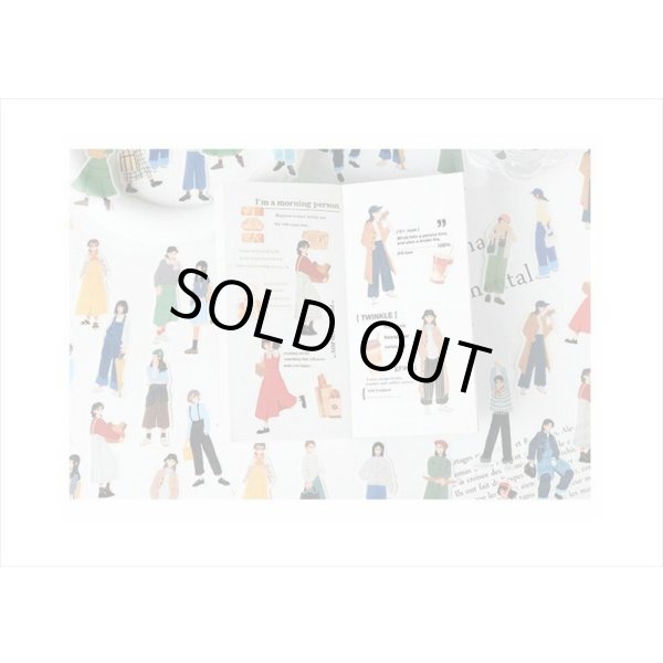 画像12: STREET40＊ベージュ＊人物＊和紙シール＊40枚♪＊海外製 (12)