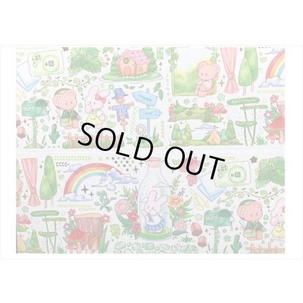 画像3: ラブリーベア💓＊グリーン・森の中＊箔押し＊幅広＊マスキングテープ＊はく離式＊海外マステ (3)