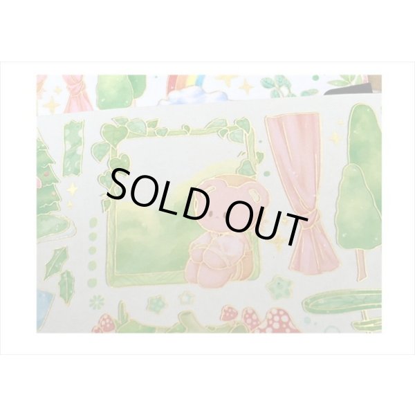 画像6: ラブリーベア💓＊グリーン・森の中＊箔押し＊幅広＊マスキングテープ＊はく離式＊海外マステ (6)