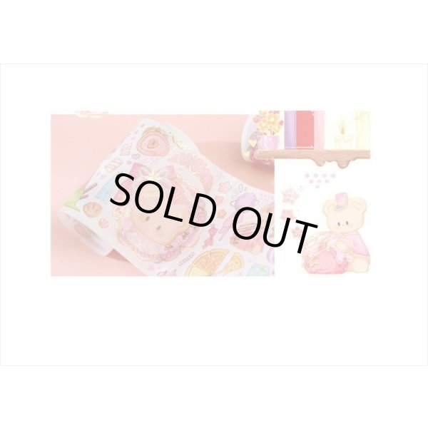 画像10: ラブリーベア💓＊ピンク・スイーツ＊箔押し＊幅広＊マスキングテープ＊はく離式＊海外マステ (10)