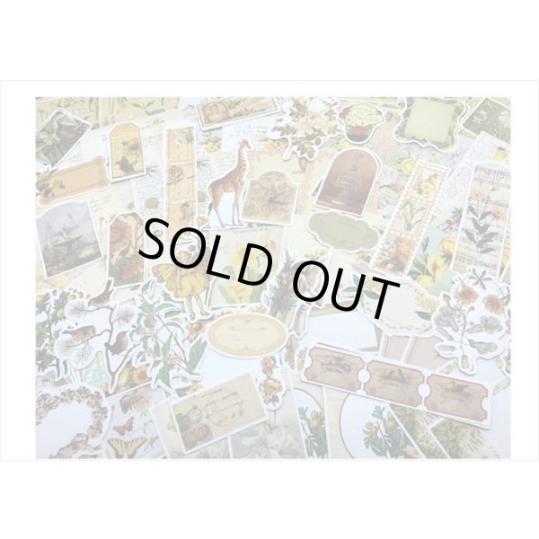 画像3: 花と鳥の素材紙＊200点セット＊イエロー＊和紙シール＊海外製 (3)