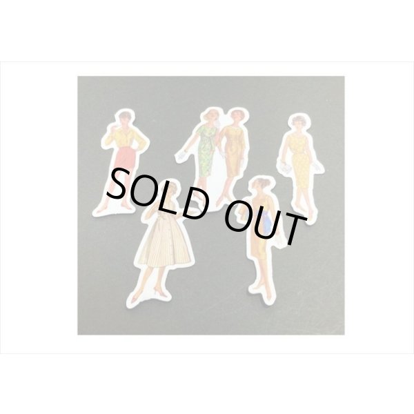 画像8: レトロ＊ファッションモデル＊イエロー＊ダイカット：和紙シール＊40枚♪＊海外製 (8)