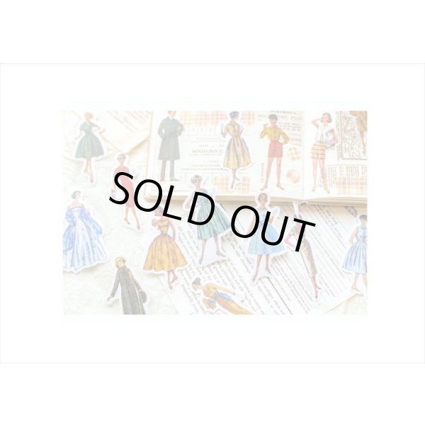 画像13: レトロ＊ファッションモデル＊イエロー＊ダイカット：和紙シール＊40枚♪＊海外製 (13)