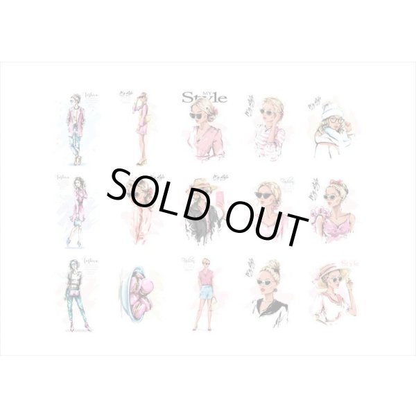 画像9: オシャレなレディ＊(6)・サングラスの女性＊15枚＊海外製 (9)