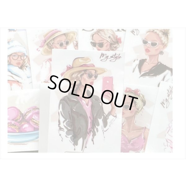 画像4: オシャレなレディ＊(6)・サングラスの女性＊15枚＊海外製 (4)