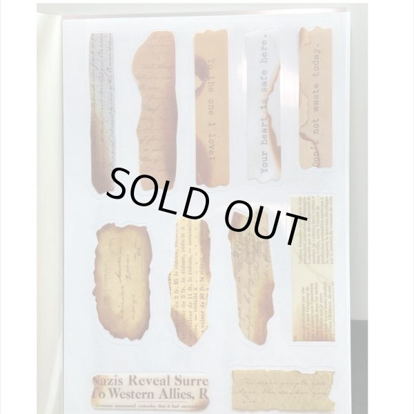 画像8: 防水PETシール帳＊焼けた紙＊ダイカット＊20シート＊海外製 (8)