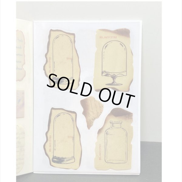 画像11: 防水PETシール帳＊焼けた紙＊ダイカット＊20シート＊海外製 (11)