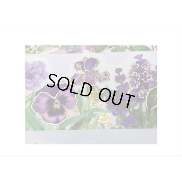 画像3: 紫の蘭＊ナミナミマステ＊金箔＊はく離式＊海外マステ (3)