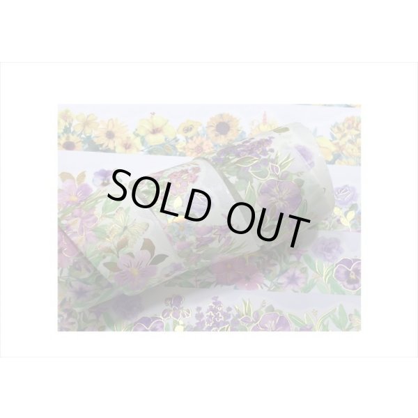 画像4: 紫の蘭＊ナミナミマステ＊金箔＊はく離式＊海外マステ (4)