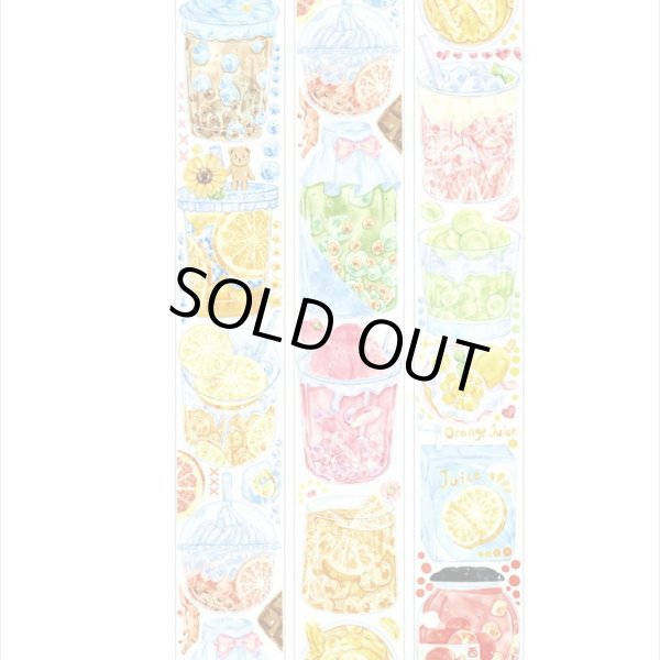 画像11: カラフルドリンク＊特殊インク＊PETテープ＊新七天＊はく離式＊海外マステ＊クリックポスト不可 (11)