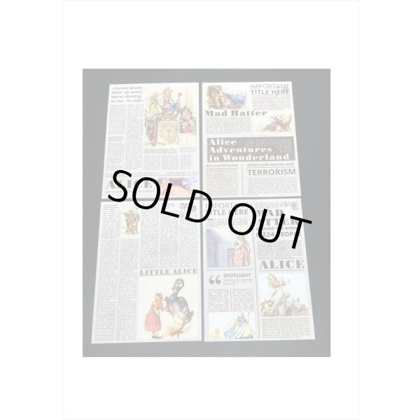 画像6: 不思議の国のアリス＊小さな新聞＊ペーパーセット＊60枚＊海外製 (6)