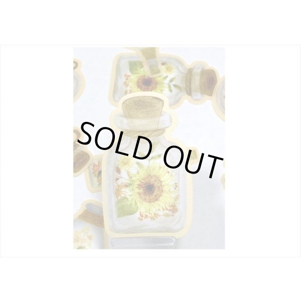 画像4: お花のボトル＊イエロー＊防水＊PETシール＊20枚入り＊海外製 (4)