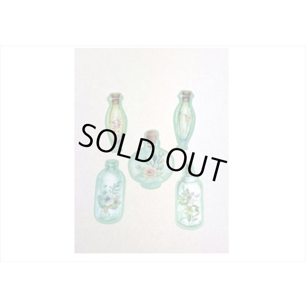 画像5: お花のボトル＊グリーン＊防水＊PETシール＊20枚入り＊海外製 (5)
