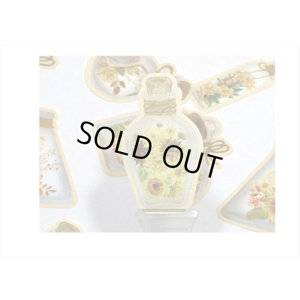 画像3: お花のボトル＊イエロー＊防水＊PETシール＊20枚入り＊海外製 (3)