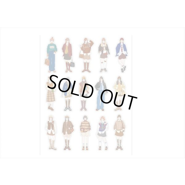 画像3: 人物＊PETシール＊ブラウン＊女の子＊ダイカット＊30枚＊海外製 (3)