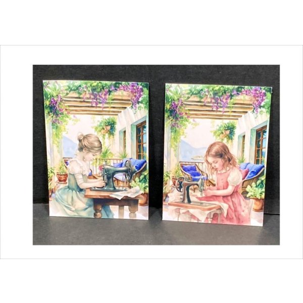 画像11: CuteGirl*ソーイング*光沢シール*18枚*オリジナル (11)