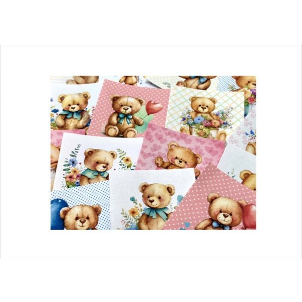 画像9: 柄違い90枚！クマさん倶楽部♡グラシン窓つき封筒入り＊オリジナル (9)