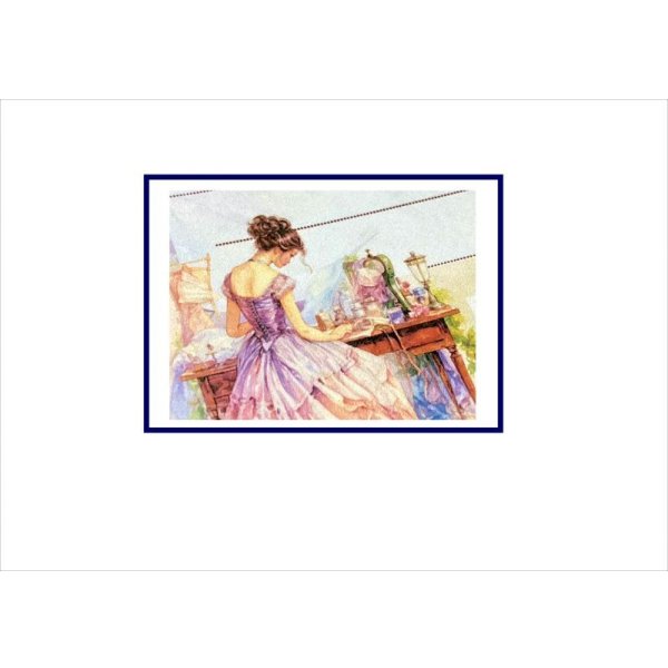 画像4: 新作♪印字します♪大きな宛名シール*ミシンと女性*オリジナル (4)