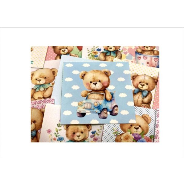 画像4: 柄違い90枚！クマさん倶楽部♡グラシン窓つき封筒入り＊オリジナル (4)