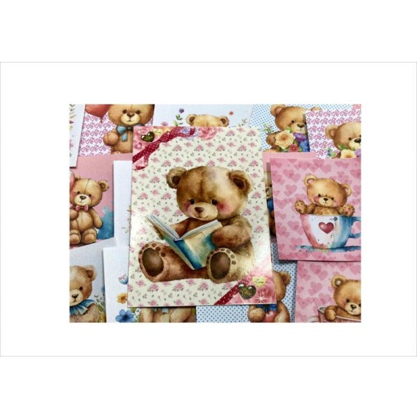 画像3: 柄違い90枚！クマさん倶楽部♡グラシン窓つき封筒入り＊オリジナル (3)