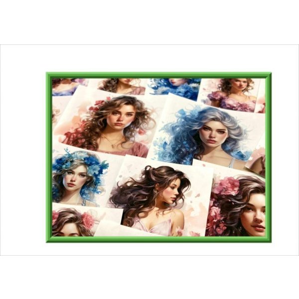 画像4: 正方形カットシール＊ドレスアップ（ピンク＆ブルー）＊大小24枚＊オリジナル (4)