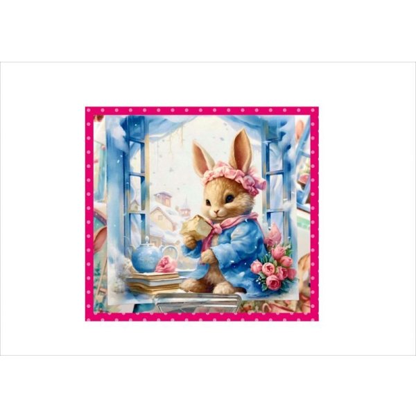 画像4: 冬のうさぎさん🐰正方形カットシール＊16枚＊オリジナル (4)