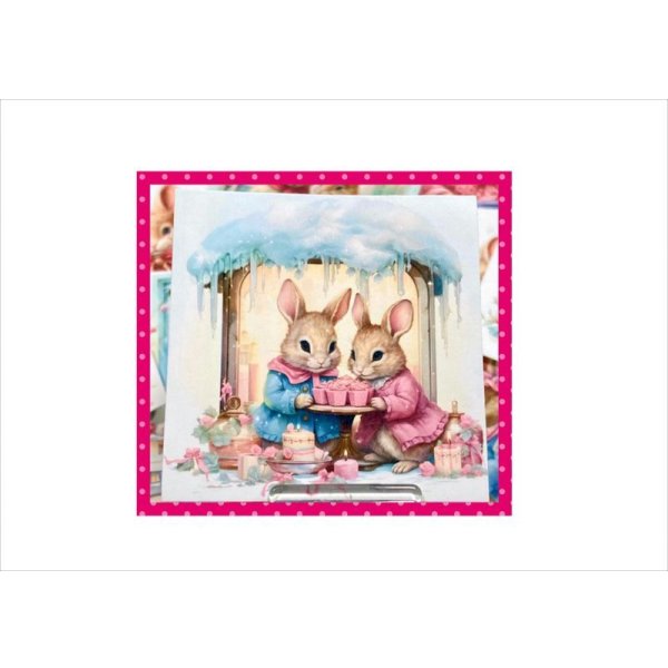 画像6: 冬のうさぎさん🐰正方形カットシール＊16枚＊オリジナル (6)