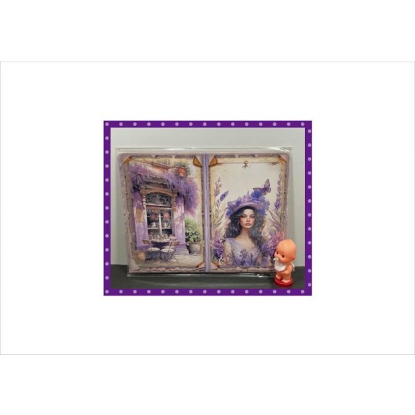 画像11: ラベンダーカラーのメモセット＊パープル＊自分で作る封筒あり＊ オリジナル (11)