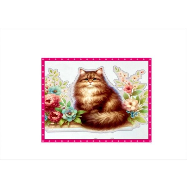 画像3: ねこのシールとペーパーセット＊10枚＊オリジナル (3)