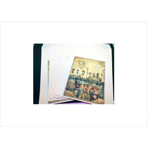 画像4: ピンク　A4サイズが入る封筒＊おめかしドッグ＊オリジナル (4)