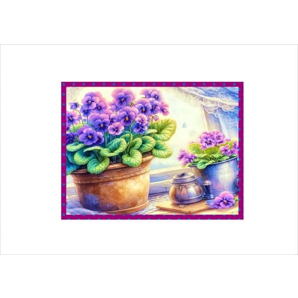 画像9: スミレの花の正方形メモ＊20枚＊オリジナル (9)