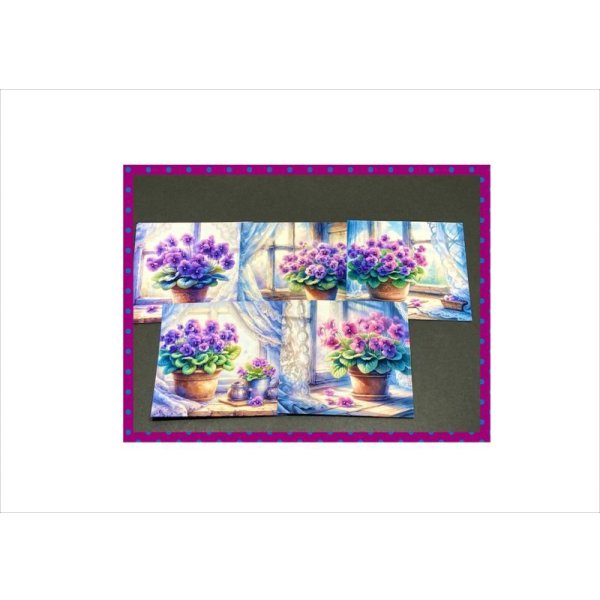 画像11: スミレの花の正方形メモ＊20枚＊オリジナル (11)