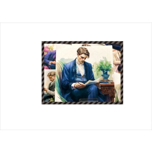 画像3: ちょっと大きめ＊カットシール＊読書をする男性＊柄違い12枚＊オリジナル (3)