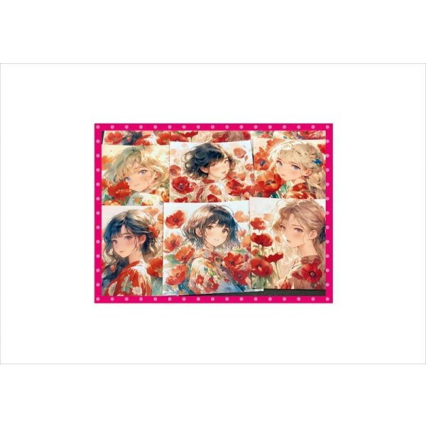 画像6: フラワープリンセス＊ポピー＊けし＊メモ＊両面印刷＊1８枚＊オリジナル (6)