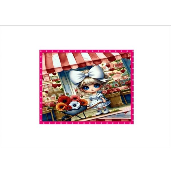 画像4: リボン少女のお花屋さん＊メモ＊ペーパーセット＊両面印刷＊24枚＊オリジナル (4)