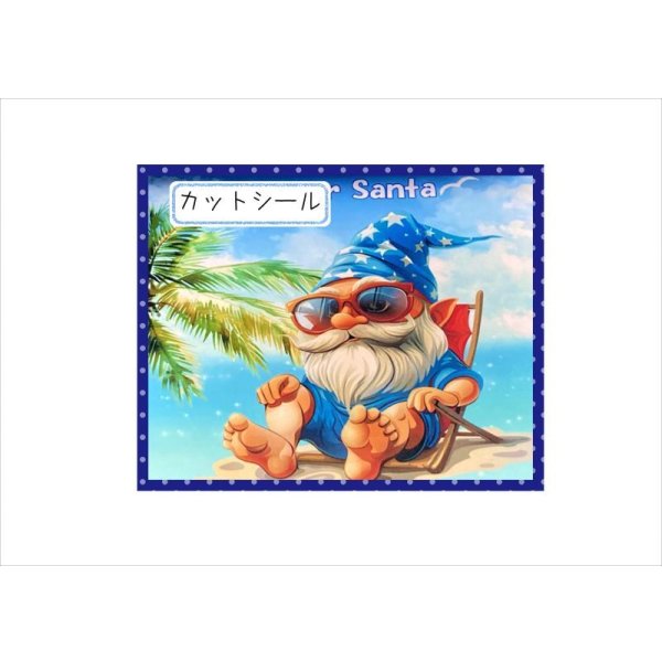 画像13: サマーサンタ＊サンタの海水浴＊シール付き＊メモ帳＊32枚綴り＊オリジナル (13)