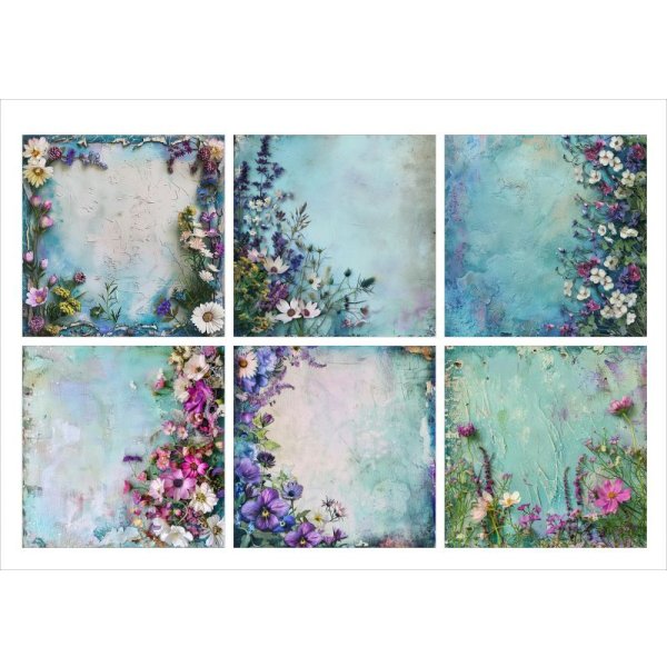 画像10: アンティーク＊大きめ折り紙＊パープルフラワー＊正方形＊ペーパーセット＊柄違い18枚＊オリジナル (10)