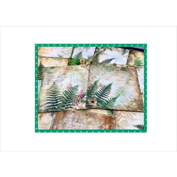 画像6: アンティーク＊大きめ折り紙＊リーフ＊正方形＊ペーパーセット＊柄違い18枚＊オリジナル (6)