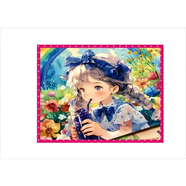 画像4: 虹と女の子＊メモ＊両面印刷＊24枚＊オリジナル (4)