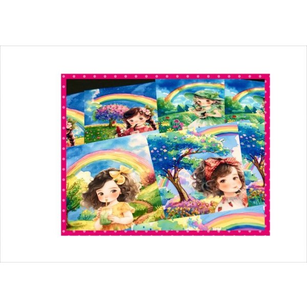 画像15: 虹と女の子＊メモ＊両面印刷＊24枚＊オリジナル (15)