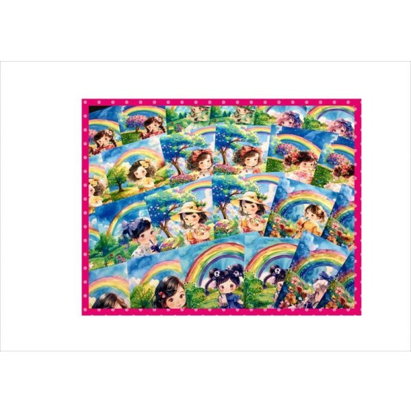 画像18: 虹と女の子＊メモ＊両面印刷＊24枚＊オリジナル (18)
