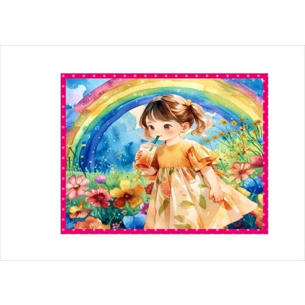画像7: 虹と女の子＊メモ＊両面印刷＊24枚＊オリジナル (7)