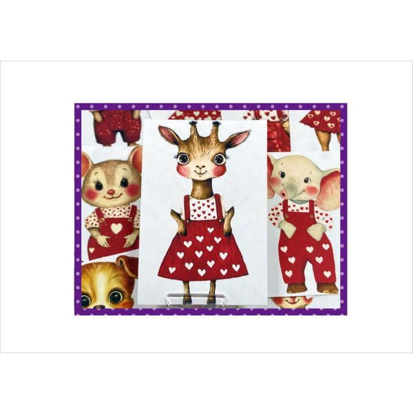 画像4: カットシール＊おめかしアニマル＊16枚＊オリジナル (4)